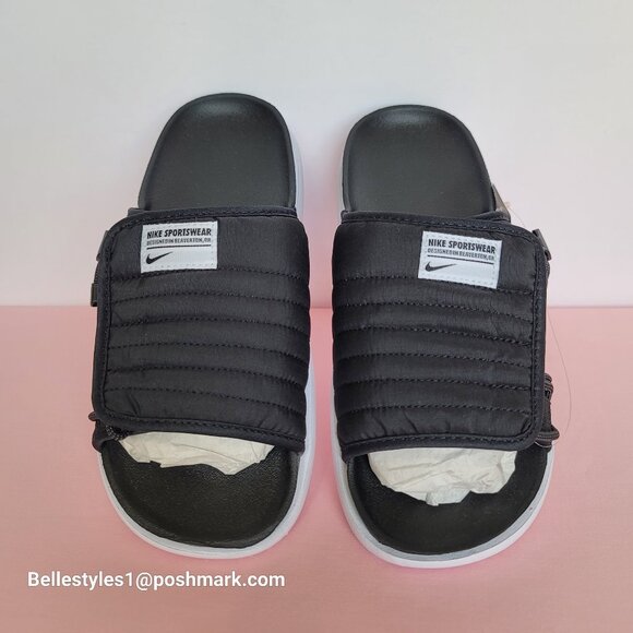 NIKE Asuna 2 Sporty Quilted Slide Sandals- Black/White color- Women’s Size: 9 ⭐ - Picture 1 of 16